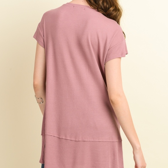 Navy Waffle Knit Lace Up Tunic 07002 - Picture 6 of 7